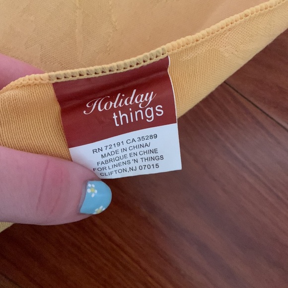 Golden Holly Berry Long Rectangular Tablecloth - Picture 4 of 5